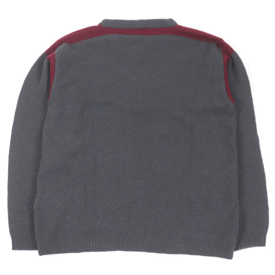 GIORGIO ARMANI knit Main: 87% cashmere, Main: 13% silk, Part: 50% mohair, Part: 32% polyamide, Part: 18% wool Grey Bordeaux mens 54 Used Authentic