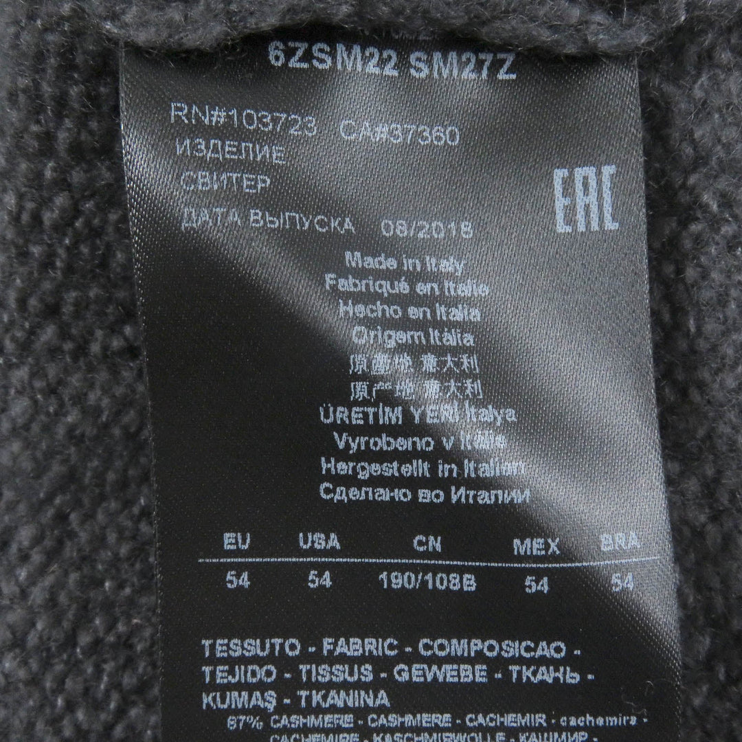 GIORGIO ARMANI knit Main: 87% cashmere, Main: 13% silk, Part: 50% mohair, Part: 32% polyamide, Part: 18% wool Grey Bordeaux mens 54 Used Authentic