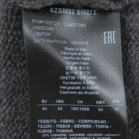 GIORGIO ARMANI knit Main: 87% cashmere, Main: 13% silk, Part: 50% mohair, Part: 32% polyamide, Part: 18% wool Grey Bordeaux mens 54 Used Authentic