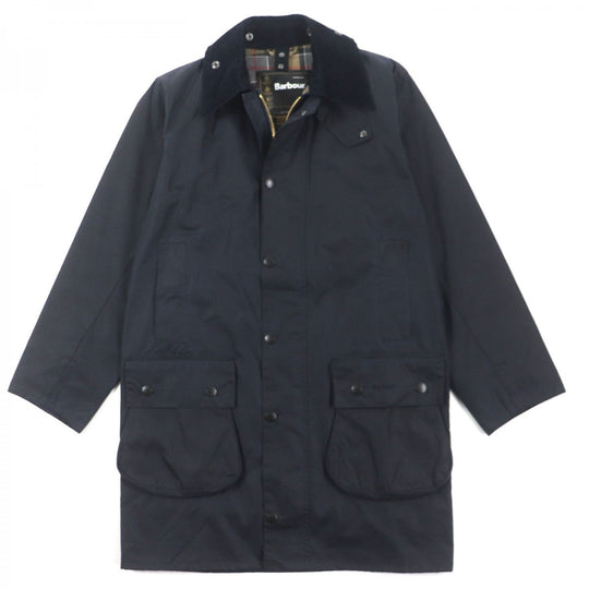 Barbour coat cotton Navy BORDER Waxed Cotton Coat mens 36 Used Authentic