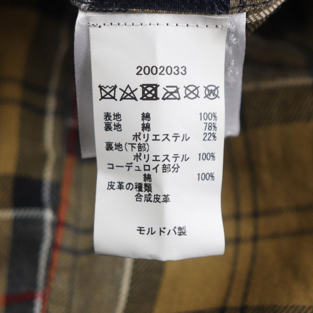 Barbour coat cotton Navy BORDER Waxed Cotton Coat mens 36 Used Authentic
