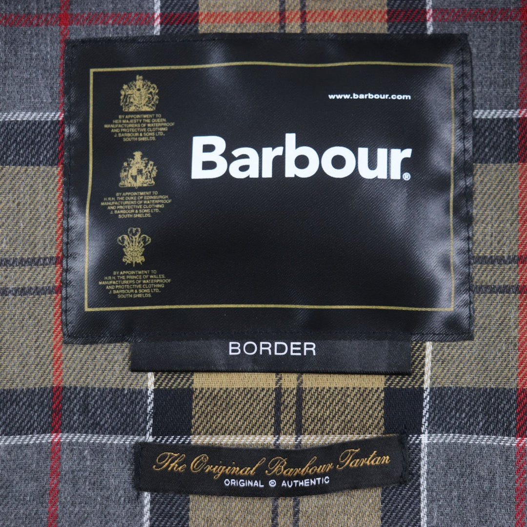 Barbour coat cotton Navy BORDER Waxed Cotton Coat mens 36 Used Authentic