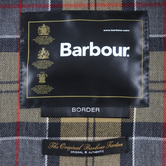 Barbour coat cotton Navy BORDER Waxed Cotton Coat mens 36 Used Authentic