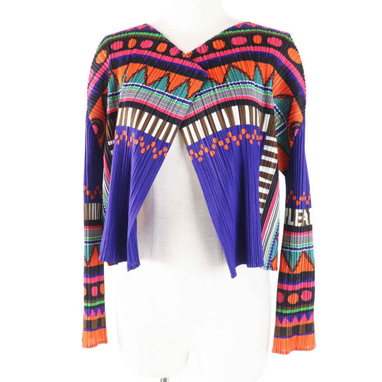 PLEATS PLEASE cardigan PP31-JO538 Main: 100% polyester Multi Women 3 Used Authentic
