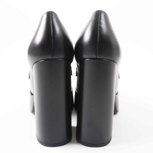 VERSACE pumps Main: Leather black Women 37 1/2 Used Authentic