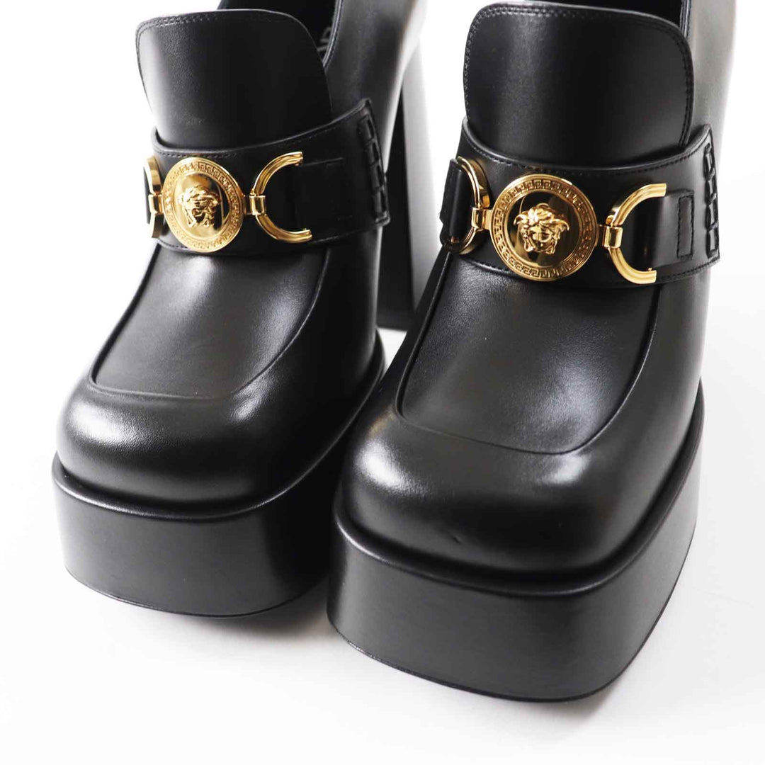 VERSACE pumps Main: Leather black Women 37 1/2 Used Authentic