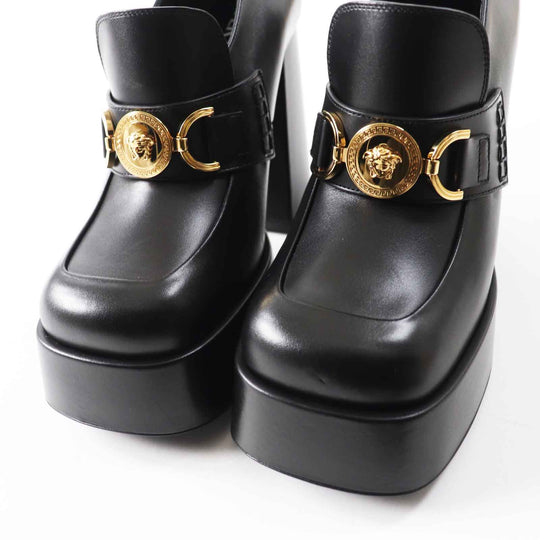 VERSACE pumps Main: Leather black Women 37 1/2 Used Authentic