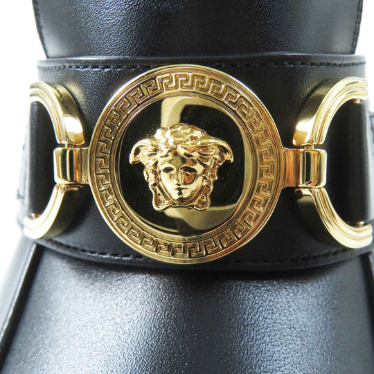 VERSACE pumps Main: Leather black Women 37 1/2 Used Authentic