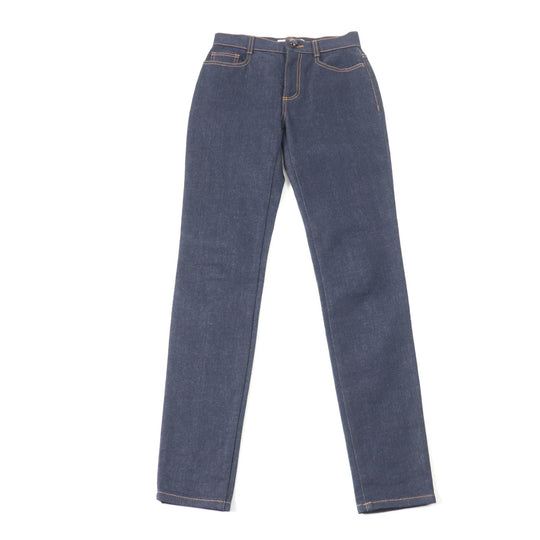 FENDI Denim pants FLP673 Main: 98% cotton, Main: 2% polyurethane, Part: leather, Part: polyester Indigo Women 38 Used Authentic