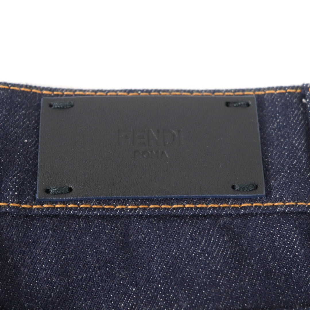 FENDI Denim pants FLP673 Main: 98% cotton, Main: 2% polyurethane, Part: leather, Part: polyester Indigo Women 38 Used Authentic