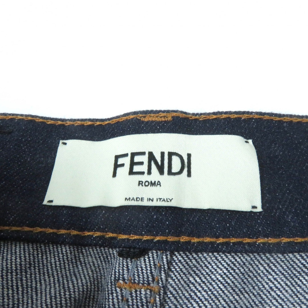 FENDI Denim pants FLP673 Main: 98% cotton, Main: 2% polyurethane, Part: leather, Part: polyester Indigo Women 38 Used Authentic