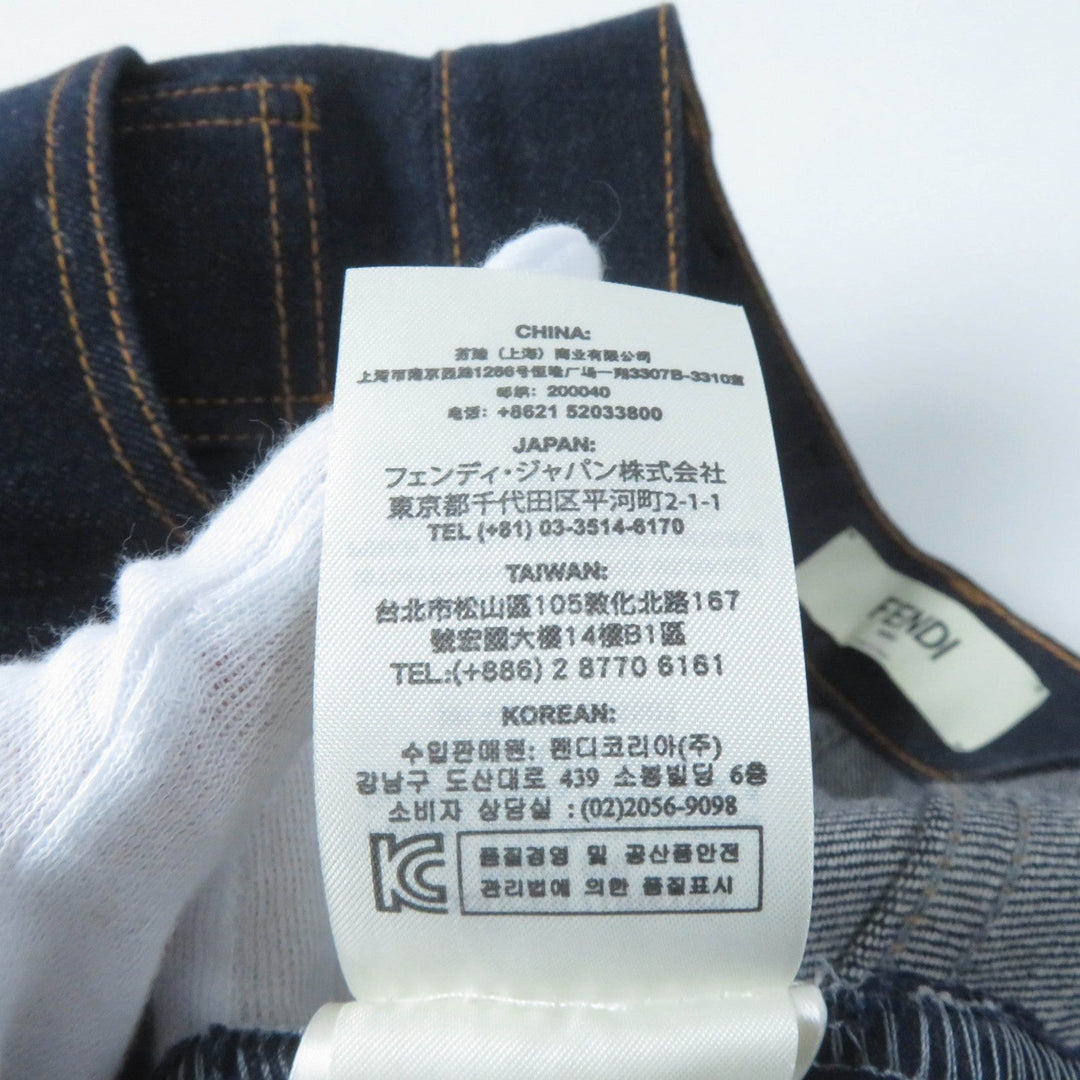 FENDI Denim pants FLP673 Main: 98% cotton, Main: 2% polyurethane, Part: leather, Part: polyester Indigo Women 38 Used Authentic