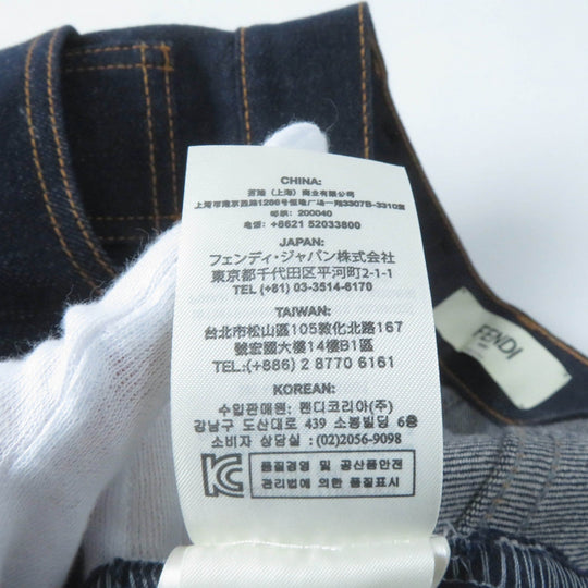 FENDI Denim pants FLP673 Main: 98% cotton, Main: 2% polyurethane, Part: leather, Part: polyester Indigo Women 38 Used Authentic