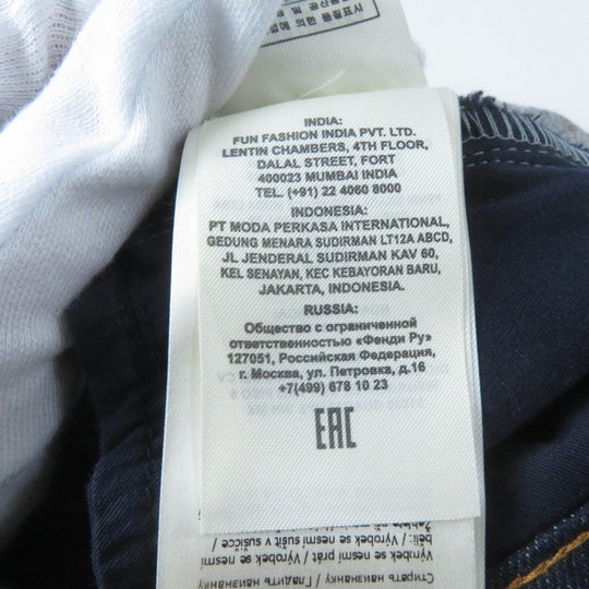 FENDI Denim pants FLP673 Main: 98% cotton, Main: 2% polyurethane, Part: leather, Part: polyester Indigo Women 38 Used Authentic