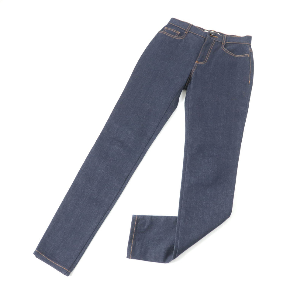 FENDI Denim pants FLP673 Main: 98% cotton, Main: 2% polyurethane, Part: leather, Part: polyester Indigo Women 38 Used Authentic