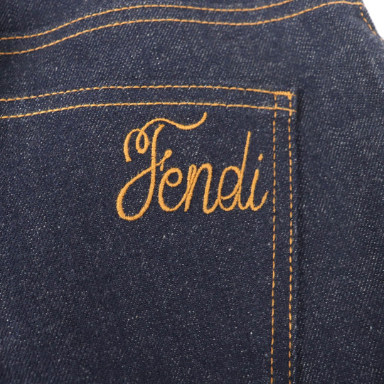 FENDI Denim pants FLP673 Main: 98% cotton, Main: 2% polyurethane, Part: leather, Part: polyester Indigo Women 38 Used Authentic
