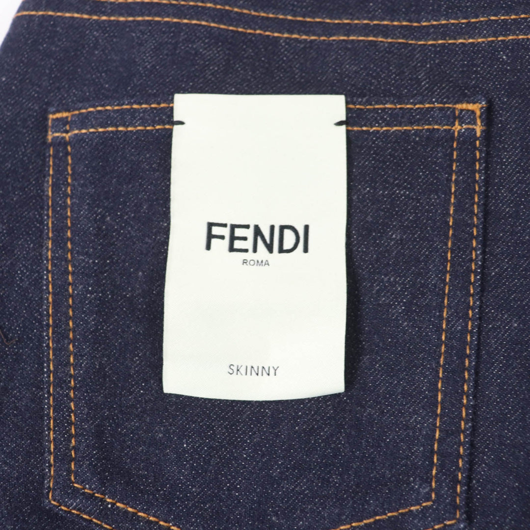 FENDI Denim pants FLP673 Main: 98% cotton, Main: 2% polyurethane, Part: leather, Part: polyester Indigo Women 38 Used Authentic