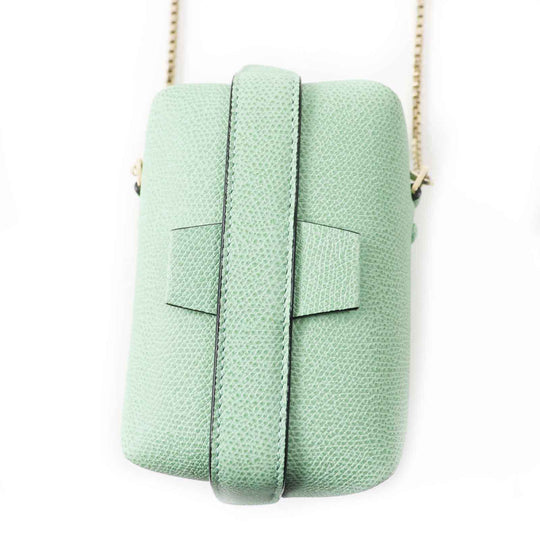 Valextra Shoulder Bag V3L20-28VA-OC Main: Soft calfskin Aqua green Trick Track Crossbody Nano Women Used Authentic