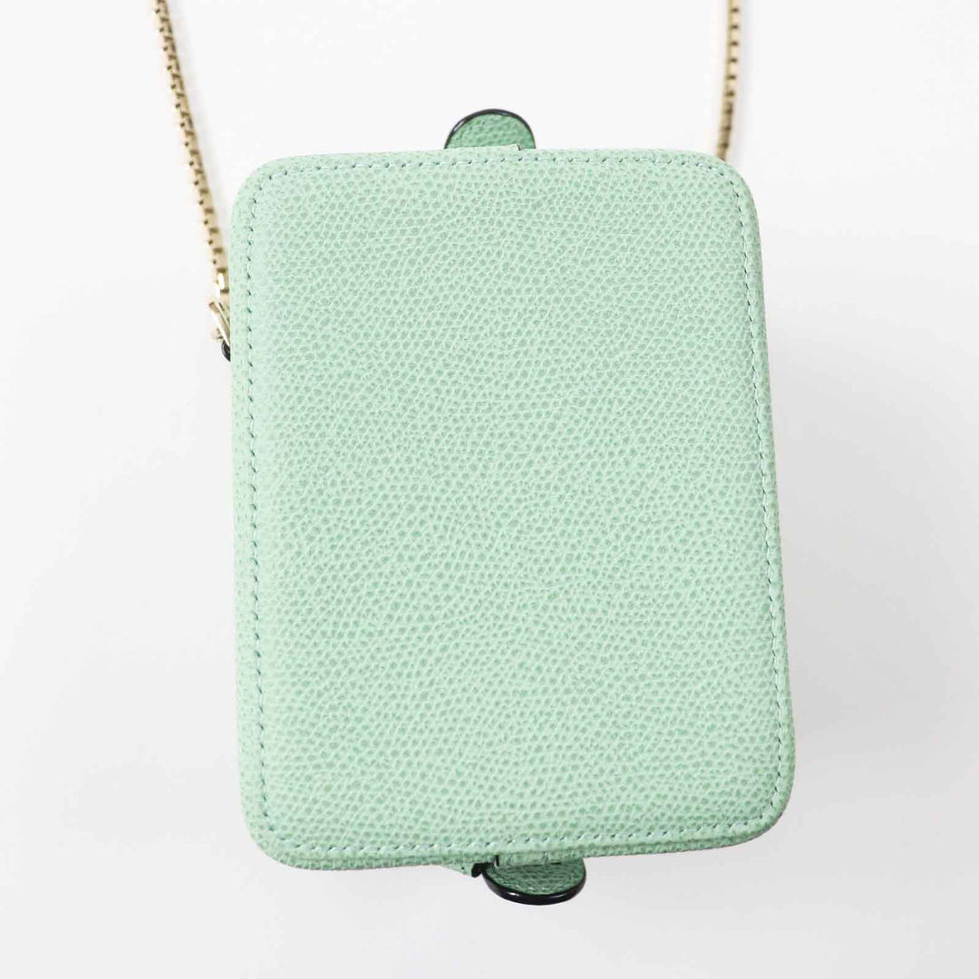 Valextra Shoulder Bag V3L20-28VA-OC Main: Soft calfskin Aqua green Trick Track Crossbody Nano Women Used Authentic