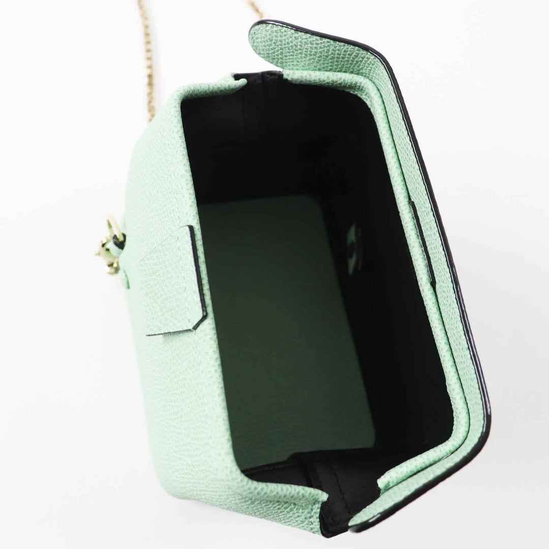 Valextra Shoulder Bag V3L20-28VA-OC Main: Soft calfskin Aqua green Trick Track Crossbody Nano Women Used Authentic