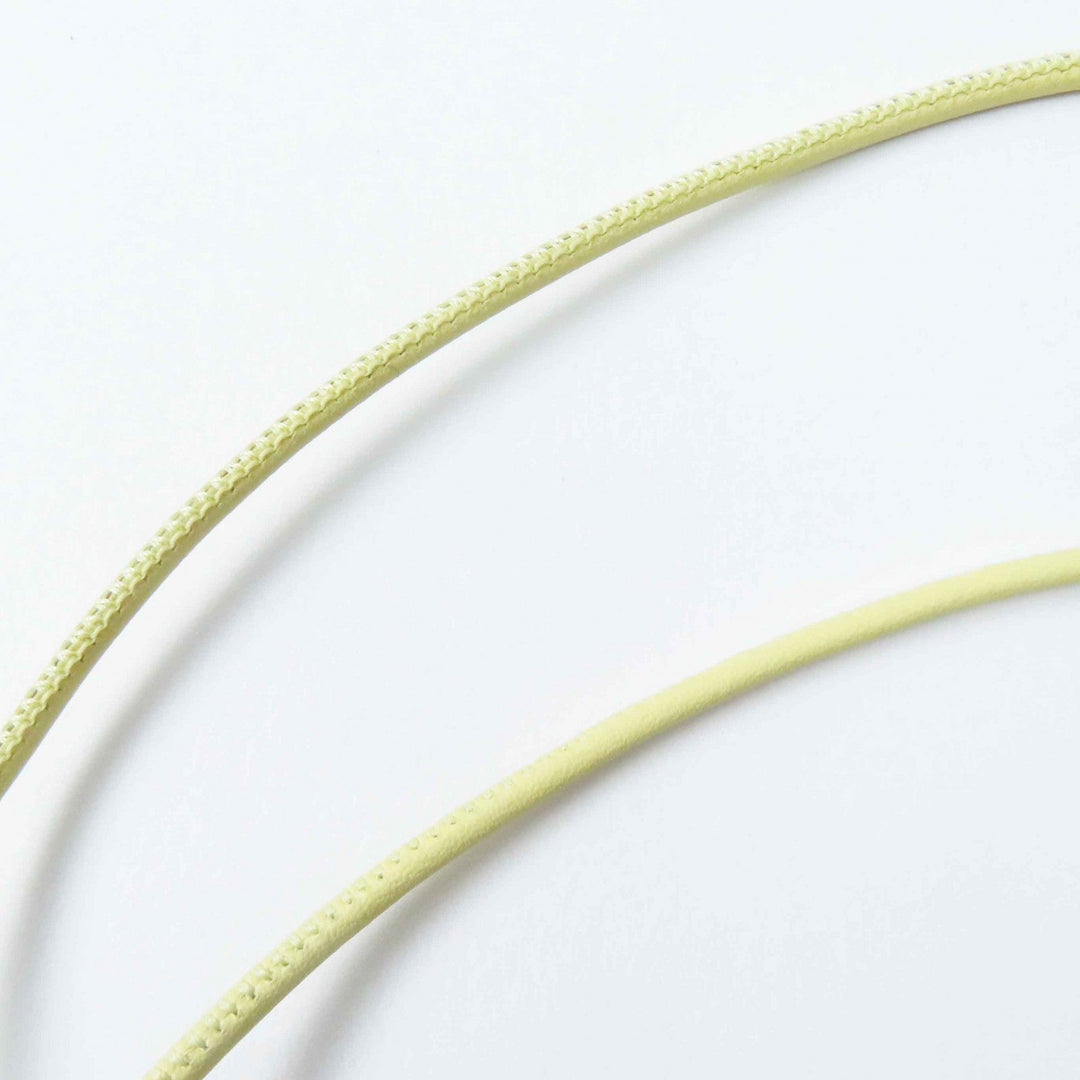 HERMES Necklace Main: Buffalo horn Lavender Yellow H Equip Women Used Authentic