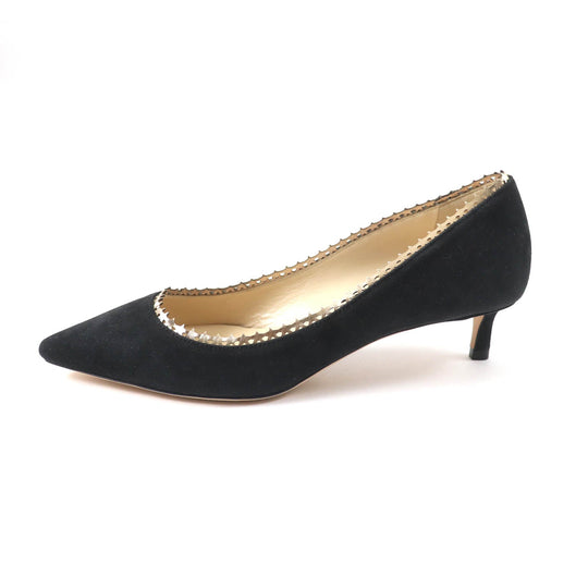 JIMMY CHOO pumps Main: Suede leather Black gold Women 37 Used Authentic