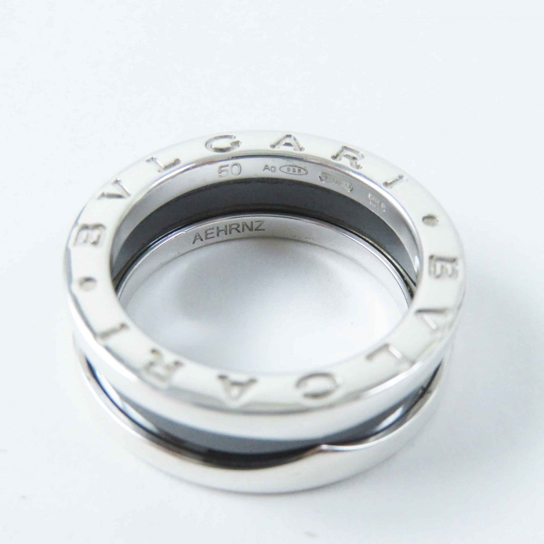 BVLGARI Ring Main: AG925, Part: Black ceramic Silver black Bee zero one save the children charity Women 50 Used Authentic