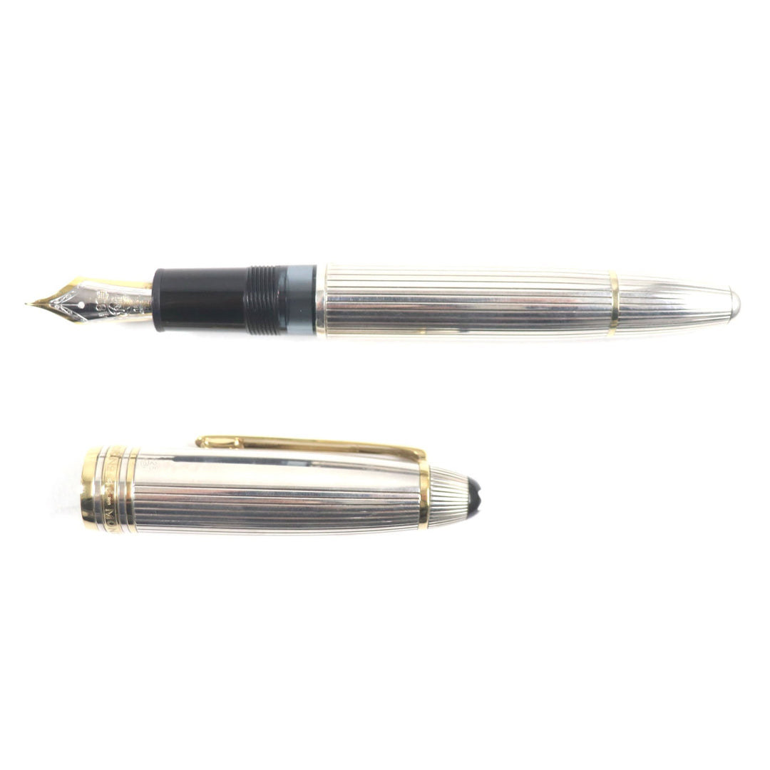 MONTBLANC fountain pen Main: SV925, Nib: 18K Silver gold Meisterstck No.146 Solitaire mens Used Authentic