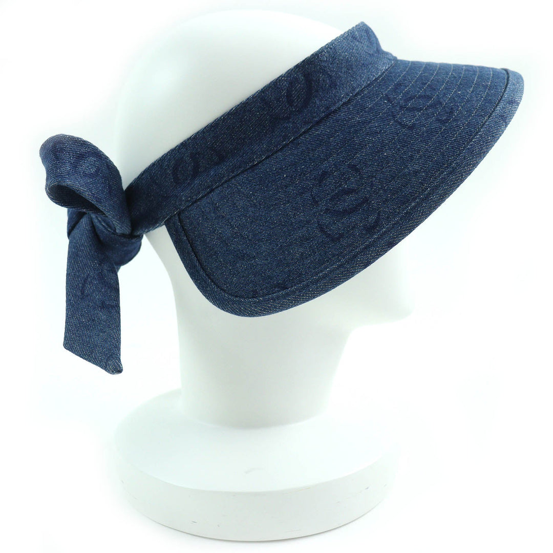 CHANEL Sun visor 02P Main: 100% cotton Indigo blue Women Used Authentic