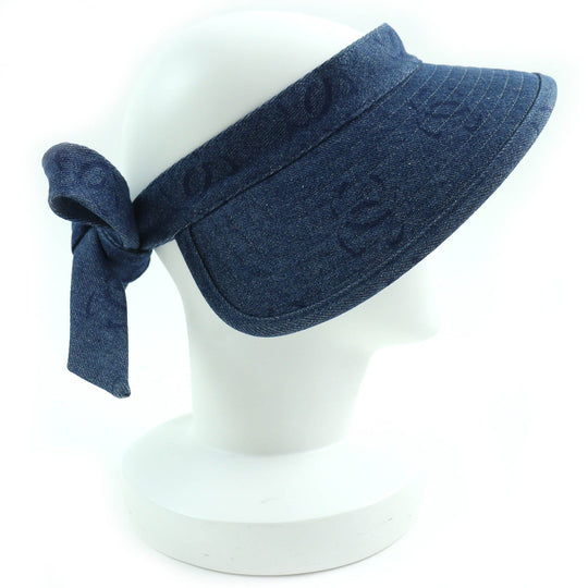 CHANEL Sun visor 02P Main: 100% cotton Indigo blue Women Used Authentic