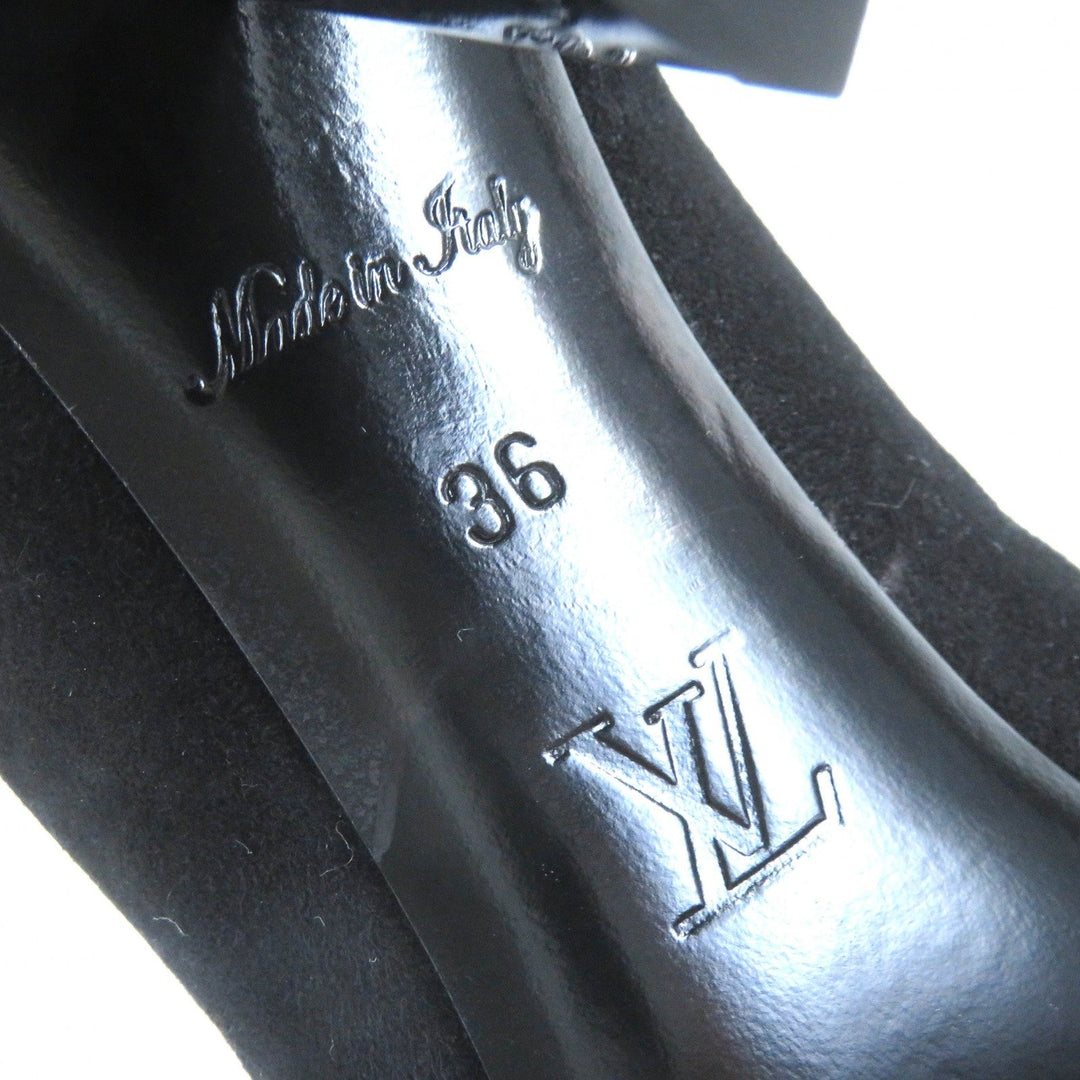 LOUIS VUITTON Ankle boots Main: Suede leather black Silhouette line Women 36 Used Authentic