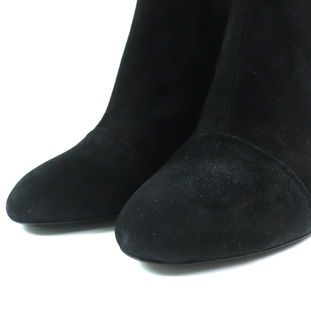 LOUIS VUITTON Ankle boots Main: Suede leather black Silhouette line Women 36 Used Authentic