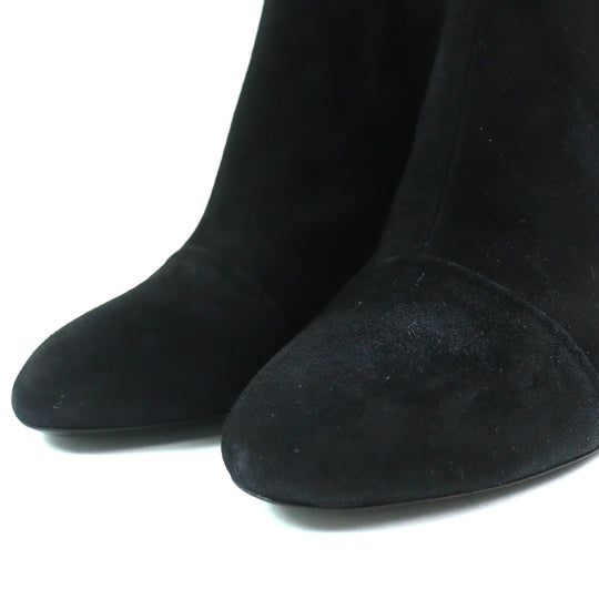 LOUIS VUITTON Ankle boots Main: Suede leather black Silhouette line Women 36 Used Authentic