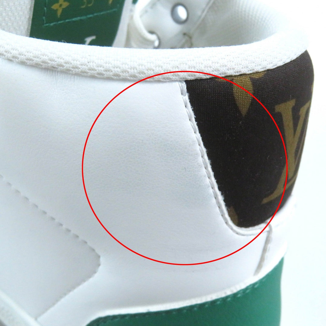 LOUIS VUITTON High cut sneakers Main: Leather White Green Gray Charlie line Women 35 Used Authentic
