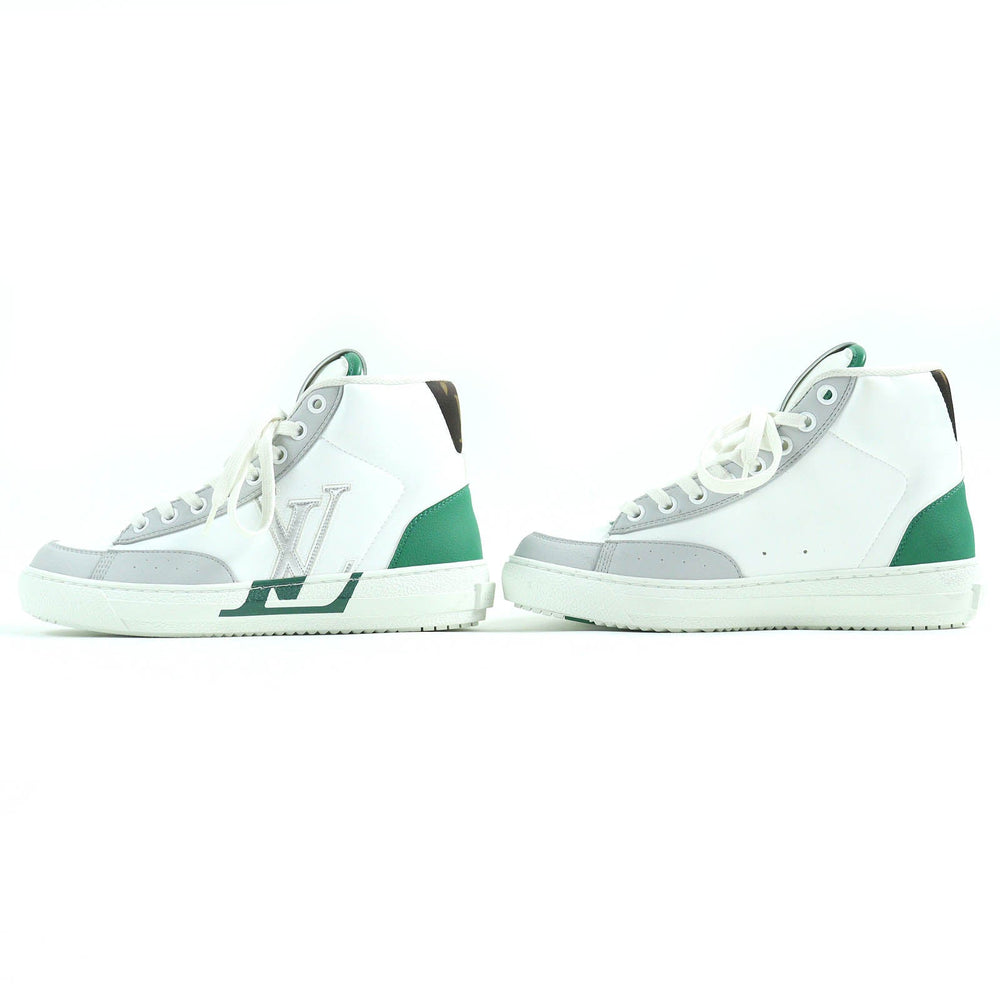 LOUIS VUITTON High cut sneakers Main: Leather White Green Gray Charlie line Women 35 Used Authentic