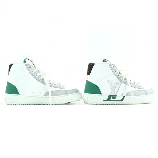 LOUIS VUITTON High cut sneakers Main: Leather White Green Gray Charlie line Women 35 Used Authentic