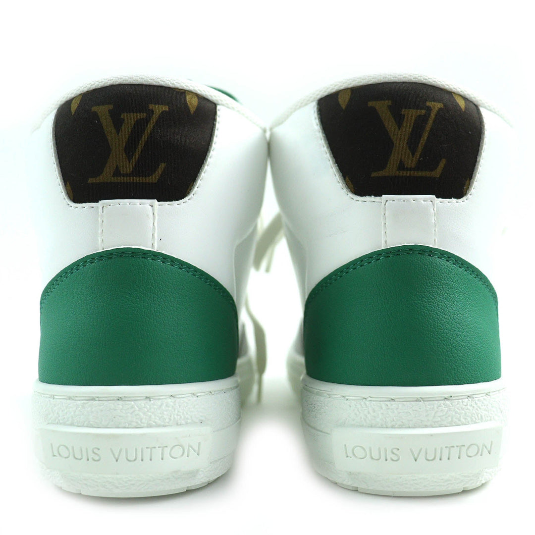 LOUIS VUITTON High cut sneakers Main: Leather White Green Gray Charlie line Women 35 Used Authentic