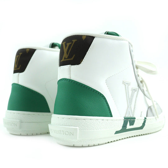 LOUIS VUITTON High cut sneakers Main: Leather White Green Gray Charlie line Women 35 Used Authentic