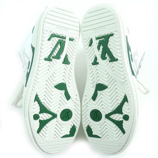 LOUIS VUITTON High cut sneakers Main: Leather White Green Gray Charlie line Women 35 Used Authentic