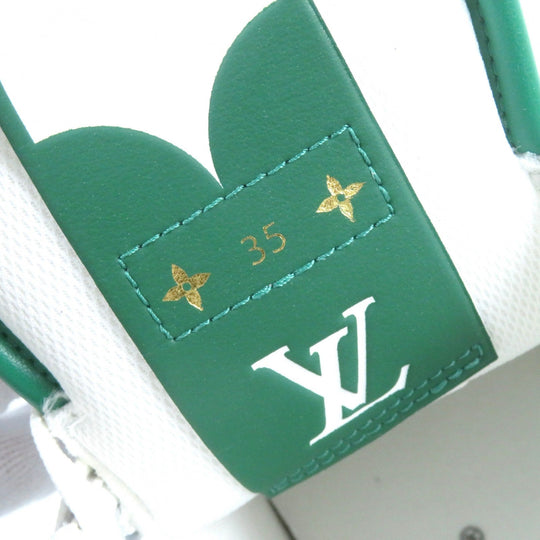 LOUIS VUITTON High cut sneakers Main: Leather White Green Gray Charlie line Women 35 Used Authentic