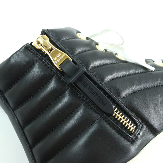 LOUIS VUITTON High cut sneakers Main: Leather Black White Stellar line Women 36 1/2 Used Authentic