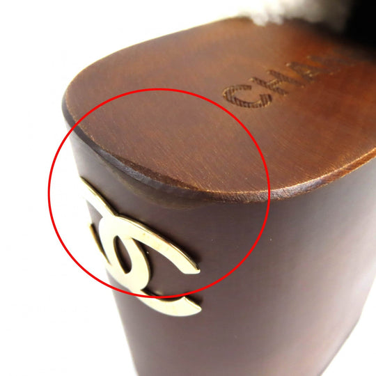 CHANEL Sandals G35368 Main: Sheepskin, Part: Wood Black white brown Women 36 Used Authentic