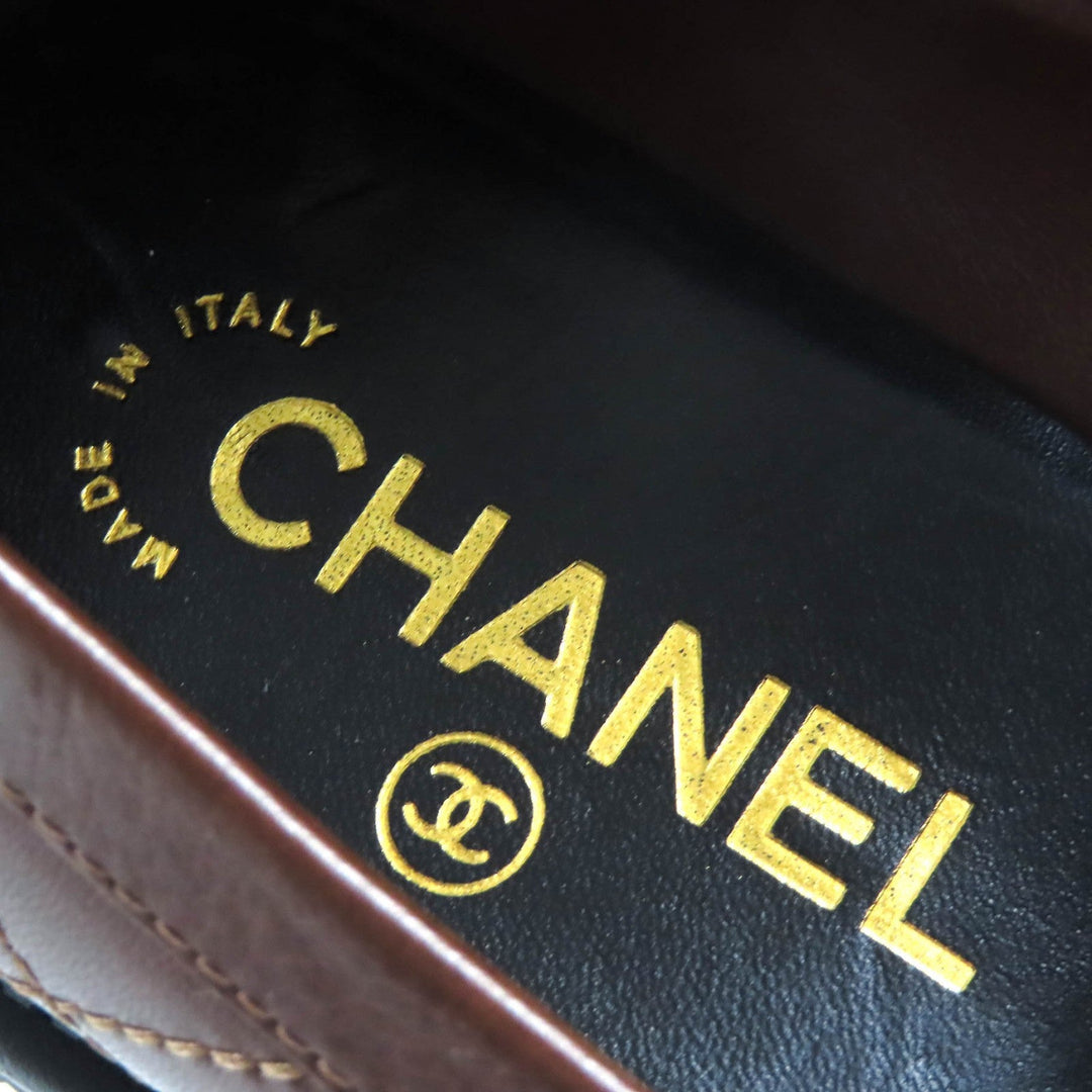 CHANEL loafers 23A G45074 Main: Leather Brown black Women 38 Used Authentic
