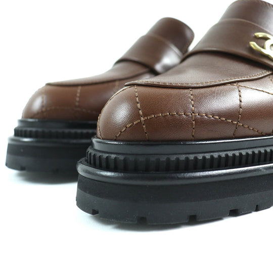 CHANEL loafers 23A G45074 Main: Leather Brown black Women 38 Used Authentic