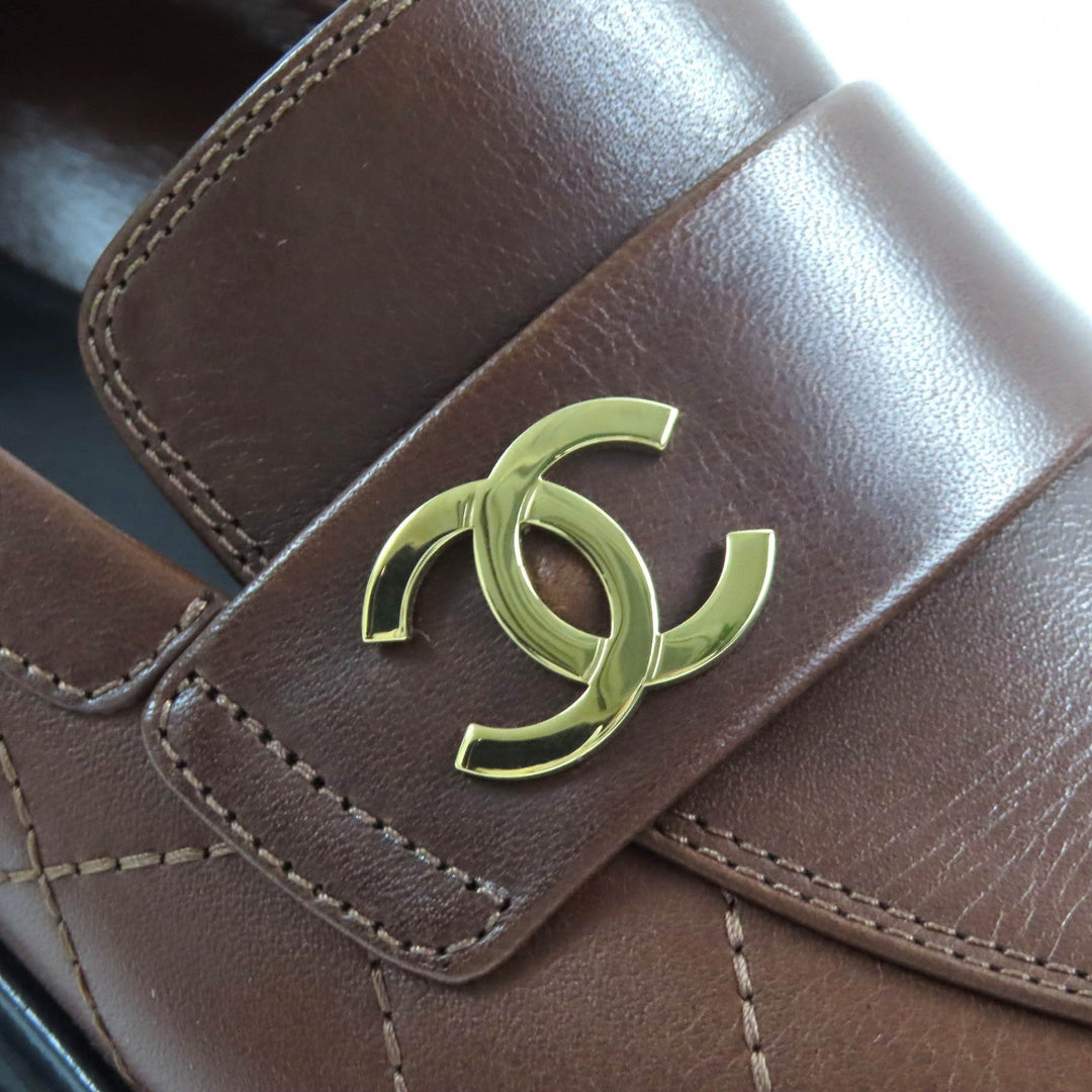 CHANEL loafers 23A G45074 Main: Leather Brown black Women 38 Used Authentic