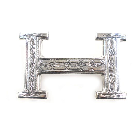 HERMES belt Main: SV925 Silver Touareg Buckle mens Used Authentic