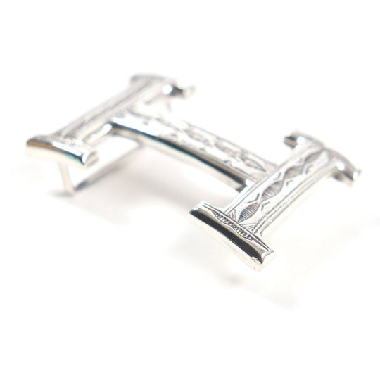 HERMES belt Main: SV925 Silver Touareg Buckle mens Used Authentic