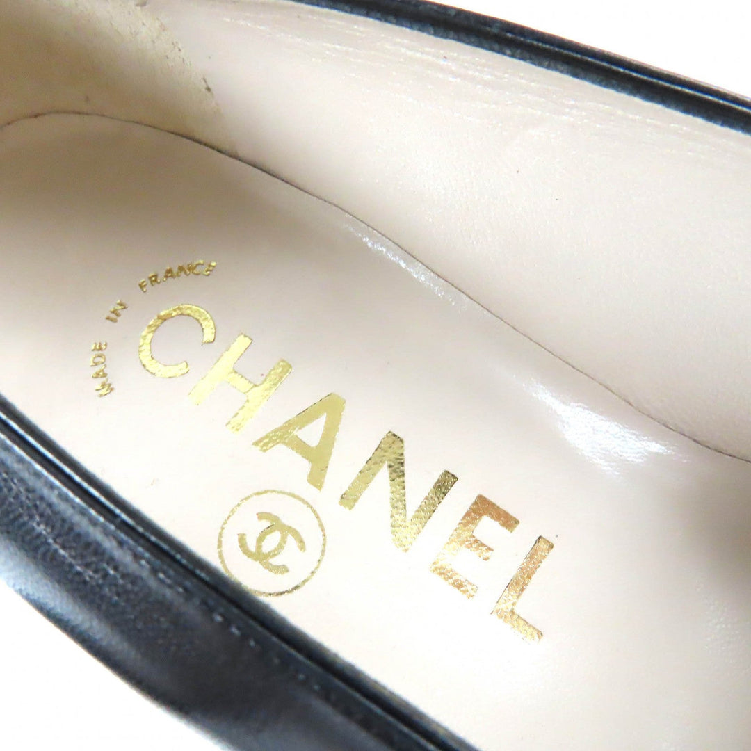 CHANEL pumps leather black 36 1/2