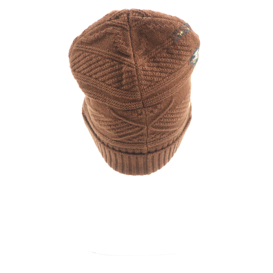 HERMES Knit cap 232105N Main: Wool 56%, Main: Cashmere 44% CARAMEL mens L Used Authentic