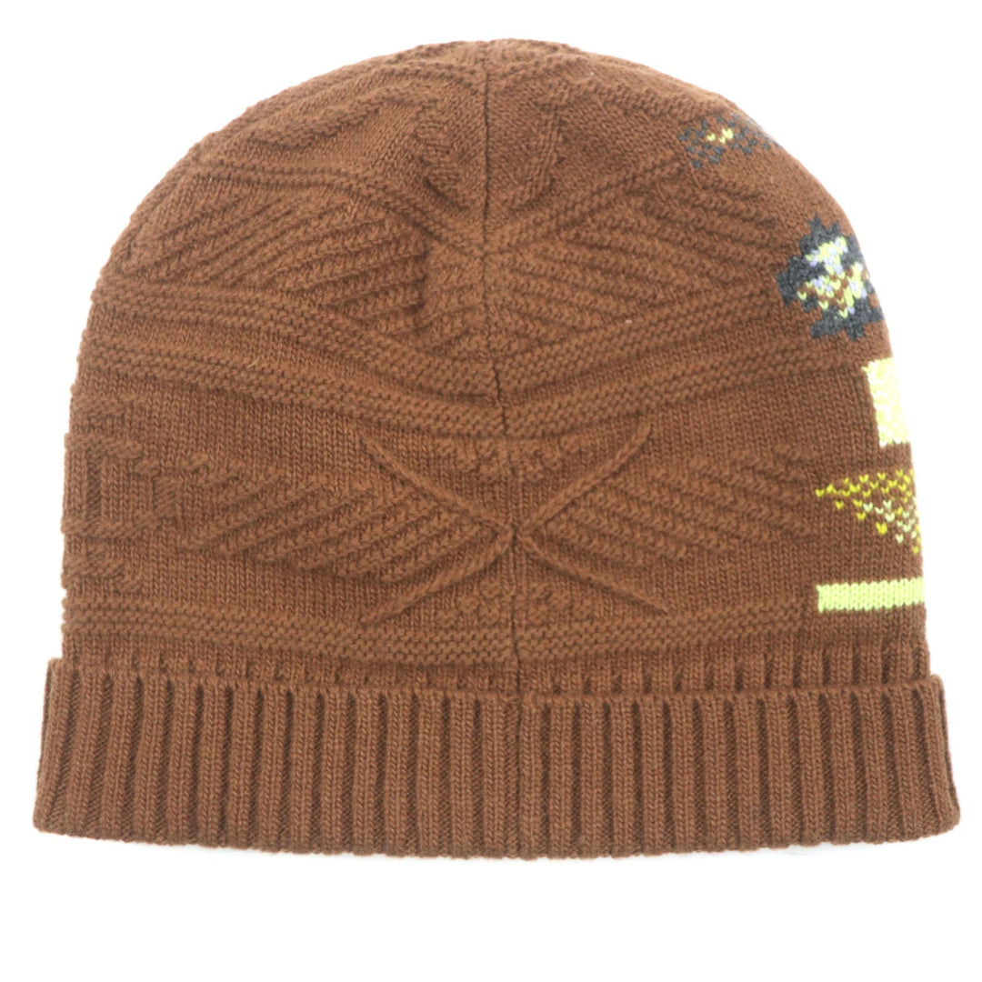 HERMES Knit cap 232105N Main: Wool 56%, Main: Cashmere 44% CARAMEL mens L Used Authentic